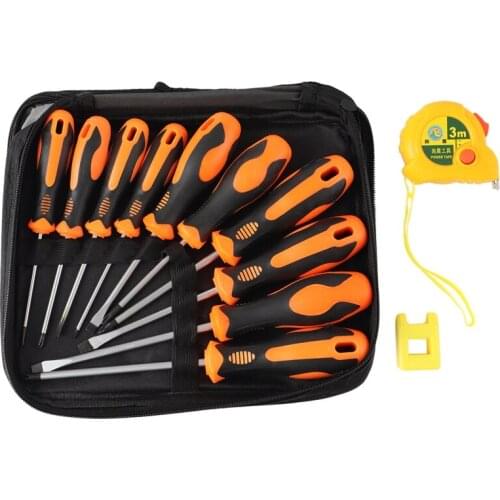 10 Pieces of Slotted Phillips Screwdriver Bit Non-Slip Handle Electrician Household Multi-Purpose Computer Repair Tool