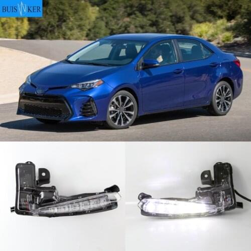 2PCS Led DRL Front Bumper Fog Lights Fog Light Driving Fog Lamp cover Frame for Toyota Corolla SE XSE 2017 2018 2019