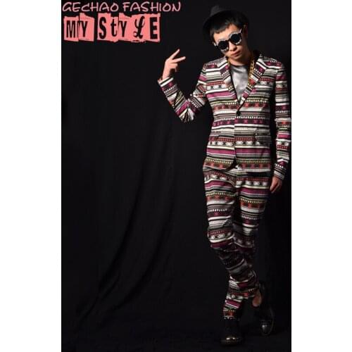 2020 New Men Slim Dj Suits Male Singer Letter Blazers Suit Plus Size Mens Fashion Dress Coat Hip Hop Stage Costumes Clothing