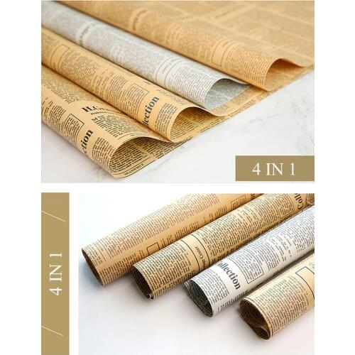 4 in 1 Vintage Style Nostalgic English Newspaper Photography Background Pads Shooting Backdrops Adornment Accessories for Food