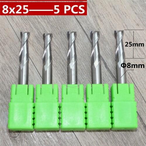 5PCS-8mm*25mm,Freeshipping,CNC wood tools,carbide End Mill,woodworking insert router bit,Tungsten steel milling ,MDF,PVC,Acrylic