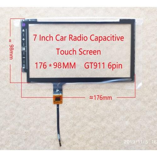 7 inch Car Radio CARPC Capacitive Touch Screen Sensor Digitizer DVD 176*98mm GT911 6pin LXH-TPC0037-677-V5