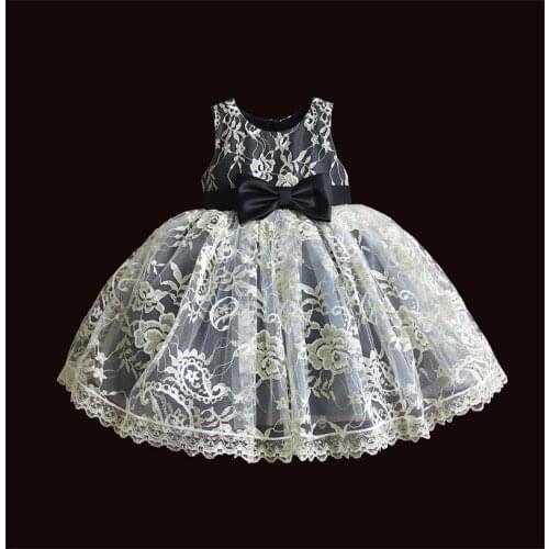 White Lace Baby Girls Princess Dress 2020 Summer Kids Wedding Party Christening Dresses For Baby 1st Year vestidos 6M-3 Years