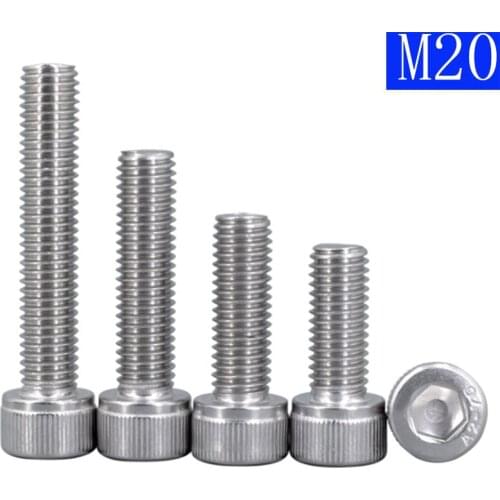 M20 - 2.5 20mm 304 Stainless Steel SOCKET HEAD Caps Screws Allen Hex Socket Cap Head DIN 912 A2 / 70 , 2 Coarse