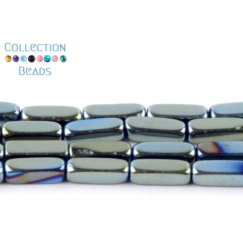 Natural Stone Green Cuboid Shape Hematite Spacer Loose Beads For DIY Jewelry Making Necklace Bracelet Accessories 15'' 2x4mm