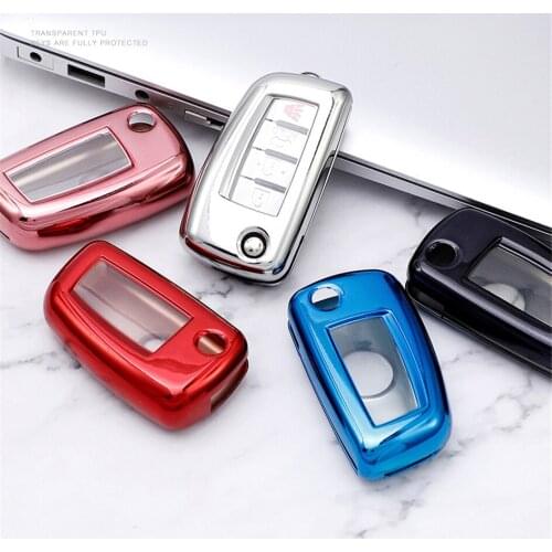 360° Protection TPU Car Key Case For NISSAN Key Cover Anti-wear Transparent Key Shell For Qashqai J11 X-trail Murano MAXIMA Juke