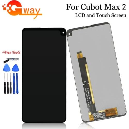 Black 6.8" For Cubot Max 2 LCD Display and Touch Screen Digitizer Assembly Repair Parts For Cubot Max 2 + Tools + Adhesive