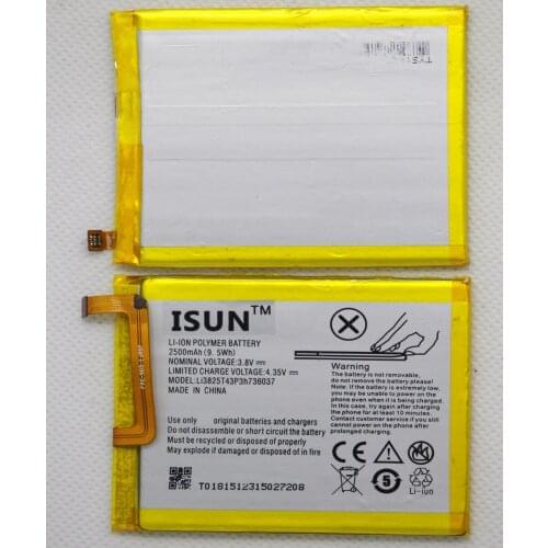 ISUNOO 10pcs/lot Li3825T43P3h736037 2500mAh Battery For ZTE BV0720 For ZTE Blade A2 For ZTE Blade V7 Lite Dual SIM Batterie