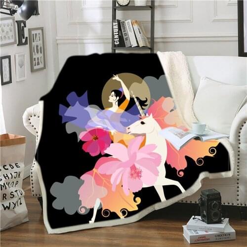 Beautiful Fairy Gilrs Blanket Fleece Blanket Sofa Soft Blanket Home Decor Office Throw Blanket For Kids And Adult Design Custom