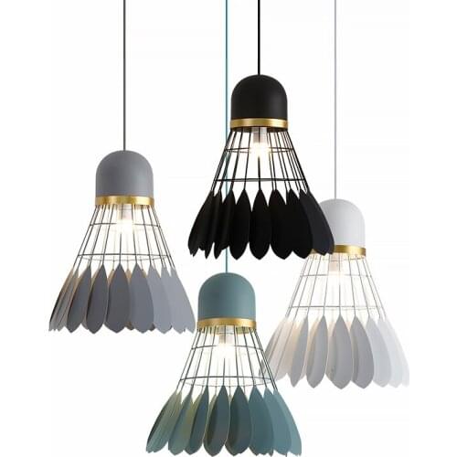 Nordic LED creative chandelier modern minimalist cafe restaurant living room badminton ball iron lamps lighting