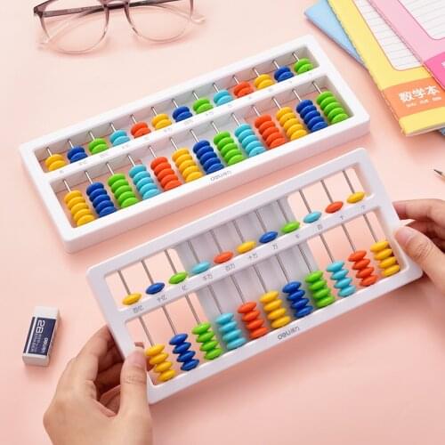 Colorful ABS Material Mathematical Appliance Students Math Counter Chinese Abacus School Supplies Teaching Aids Deli 74320