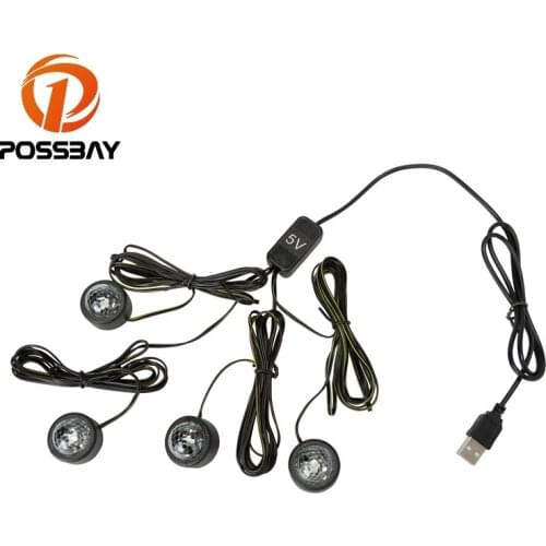 POSSBAY New Modified Interior Lights Car Foot Ambient Light USB RGB LED Atmosphere Star Lamp Fit For Most Cars Decorative Lights