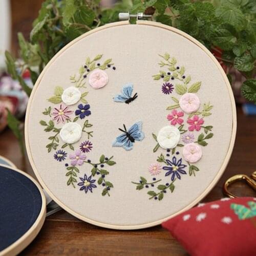 DIY Embroidery For Beginner Needlework Practice Kits Creative Modern Flower Wall Painting Craft Art Sets For Home Decoration