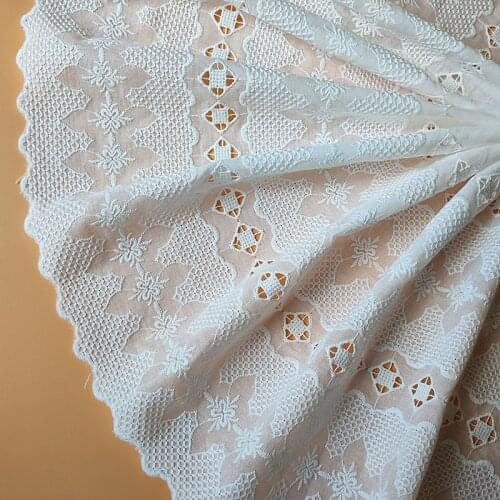 New 2style Pure- Cotton Cloth Embroidery Lace Trim, Handmade DIY Clothes Lace Fabric Accessories Width32/35cm 3Yard/lot