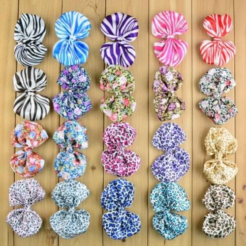 Newest 4" Print Satin Boutique Bows Cut Hair bows For girls Headwear Garment Accessories Free shipping 30pcs/lot HDJ17