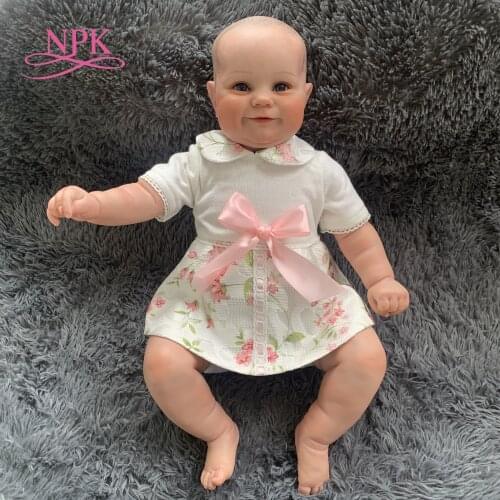 NPK 50CM popular Maddie fat cute face reborn baby doll popular hand-drawing hair hand painting real soft touch cuddly baby