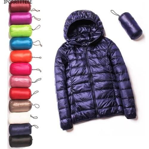 Autumn Winter Ultra Light Down Jacket Women 90% Duck Down Coat Warm Female Portable Plus Size Down Jackets