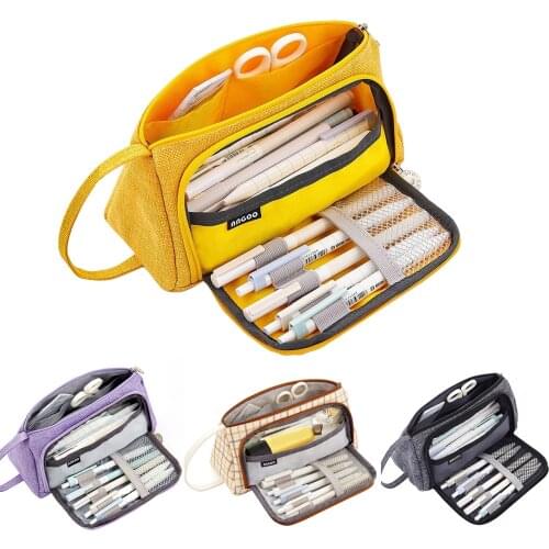 Portable canvas pencil case School supplies storage bag Big Capacity pencil bag student pen bag cute pen case kid Stationery bag