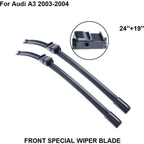 Car Window Wiper Blade For Audi A3 2003-2004 24''+19'' Natural Rubber Clean Front Windshield
