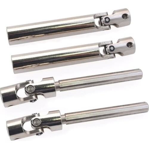 1PC High Hardness Telescopic Universal Transmission Shaft Cardan Shaft Iron Driving Shaft For RC 1/10 Models SCX10 AXIAL Crawler