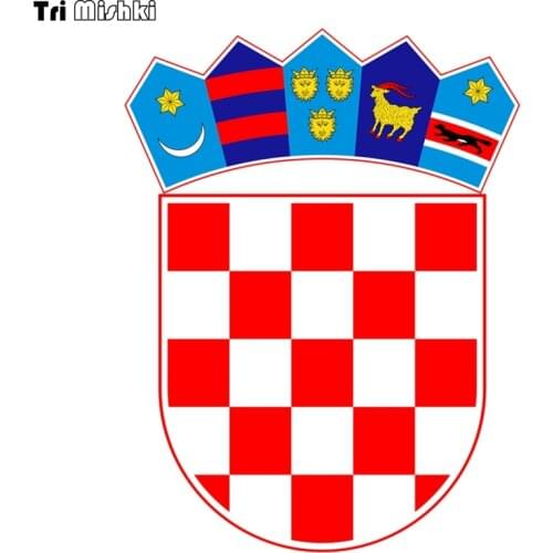 Tri Mishki WCS276 12x15.9cm Coat of arms of Croatia funny colorful car stickers auto automobile decals sticker