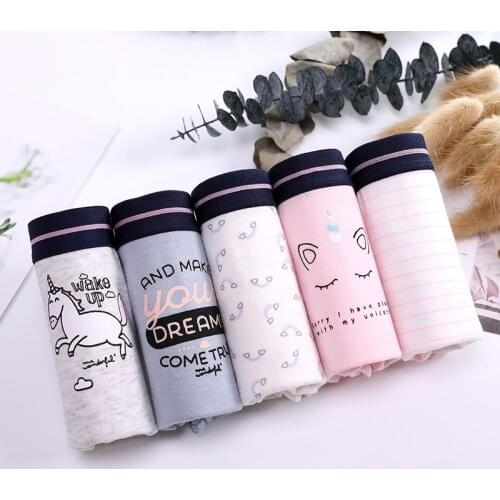 Free shipping 5pcs/lot New Unicorn series ladies underwear girls cotton breathable printed hot style briefs AMA5283
