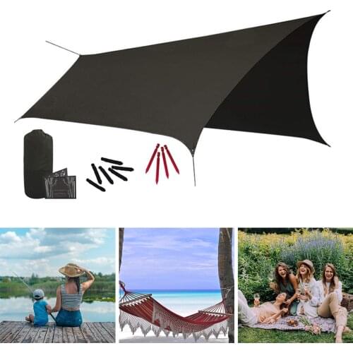 Waterproof Camping Tent Tarp Shelter Hammock Awning Sun Shade Rain Fly Cover Canopy for Backpacking Hiking Picnic