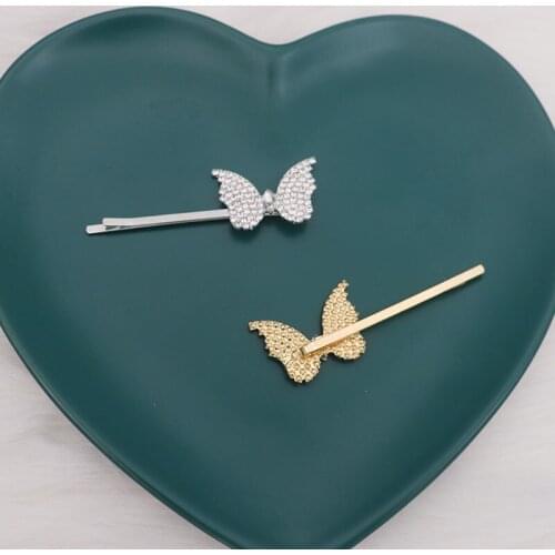 Cute Butterfly Hairpin Wedding Hair Accessories For Women Metal Bijoux Femme Crystal Jewelry CZ Hair Clip Christmas Gift