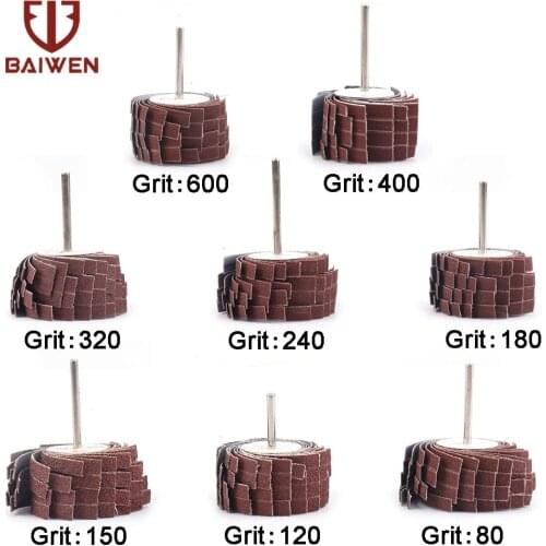 1pc Dremel Accessories Rotary Tool Grinding Buffing Sandpaper Flap Wheel 3mm Shank for Rotary Drill Tools 80-600 Grit