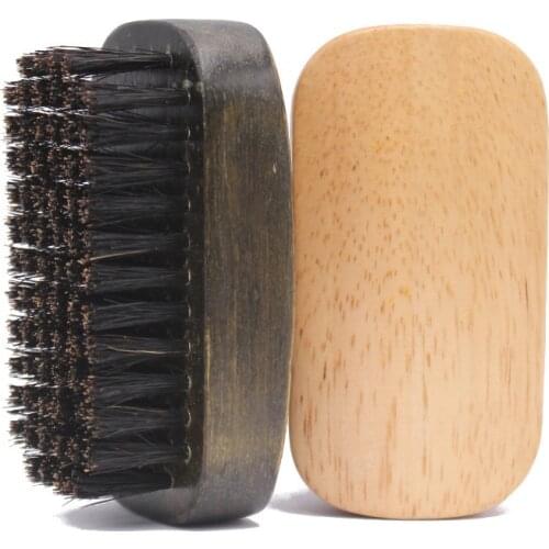 1Pc Natural Boar Bristle Beard Brush for Men Shaving Brush Works To Comb Mustache Beech Handle Beard Shaping Tool