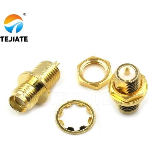 10PCS High RF Connector SMA-50KY Socket Panel Fixing Round Screw With 2 Screw Nuts 2 Pad 50 Ohmn