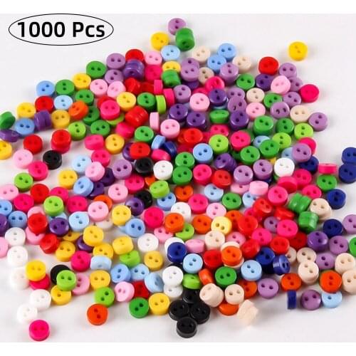 1000 Pcs/Lot 6mm Mini Resin Buttons Two Holes kids Apparel Dolls Garment Sewing Accessories DIY Scrapbooking Craft Decor Button