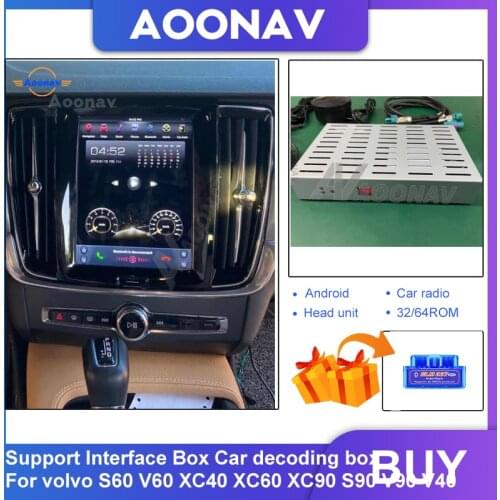 4+64G Android 9.0 Car Stereo Radio Multimedia interface box car decoding tool for volvo S60 V60 XC40 XC60 XC90 S90 V90 V40