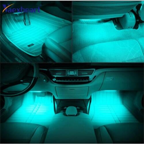 4in1 Ice Blue 12LED Car SUV Interior Atmosphere Glow Decor Neon Light Strip Bars
