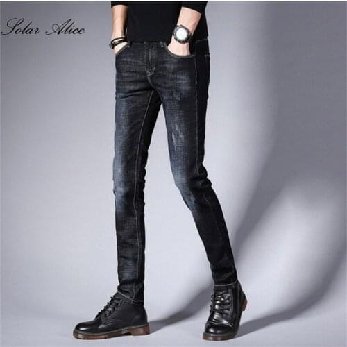 Free Shipping 2021 Fall/Winter Mens New Claw Pattern Feet Jeans Mid-Waist Young Students Pencil Casual Pants