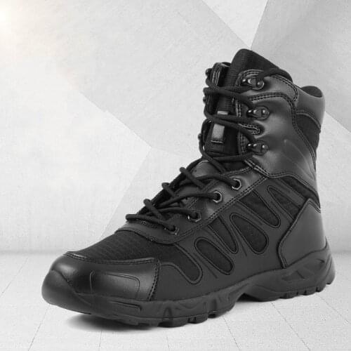 Military Tactical Mens Boots Special Force Leather Waterproof Desert Combat Male Boots Outdoor Shoes Work Ankle Boots for Men