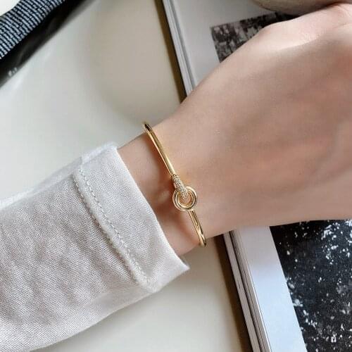 New 925 Sterling Silver Bracelet Knotted Link Bracelet Bangle Fit Bead Charm Fine Jewelry