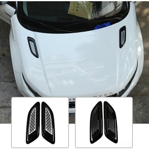 For Land Rover Discovery 4 Freelander 2 For Range Rover Evoque Sport ABS Black Silver Slat Air Vent Outlet Cover Trim With LOGO