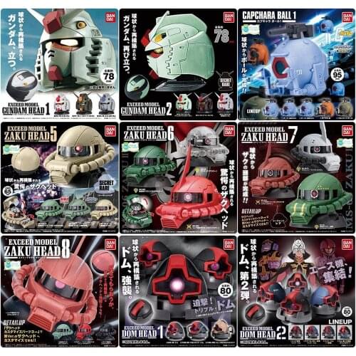 Bandai Genuine Gashapon Toys Gundam EXCEED MODEL ZAKU HEAD Dom Action Figure Model Ornament Toys