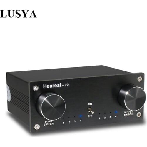 Lusya 4 Input 4 Output Lossless Audio Signal Switcher Switch Splitter Selector DC 12V E4-003