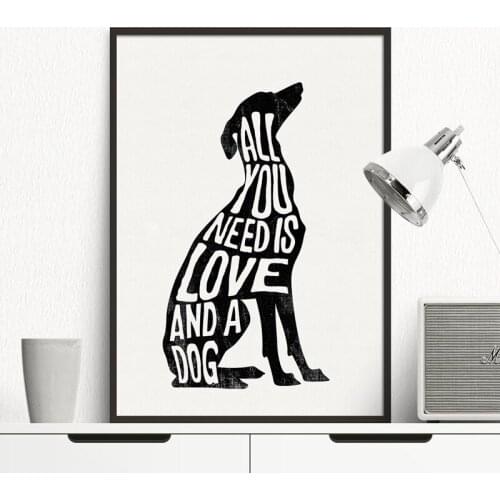 Minimalist Abstract Dog Poster Italian Greyhound Wall Art Print Canvas Painting Deer Nordic Wall Pictures Living Room Home Decor