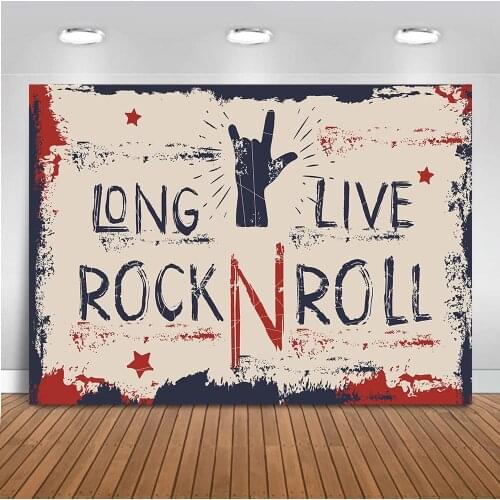 Neoback Love Rock Roll Backdrop for Photography Carnival Background for Party Decoration Banner Birthday Theme Design 542