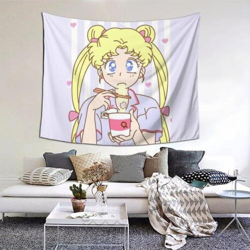 Sailor Girl Tapestry Anime Cartoon Kawaii Tapestry Wall Bedspread aesthetic Hanging Blanket For Bedroom Dorm