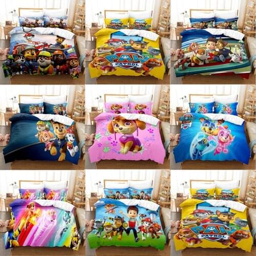 Original paw patrol birthday quilt cover 3D digital printing three-piece bed sheet quilt cover childrens birthday gift customiz
