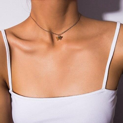 Bohemian Lovely Butterfly Choker Necklace For Women Girls Elegant Clavicle Chain 2021 Fashion Female Chic Chocker Jewelry Gift