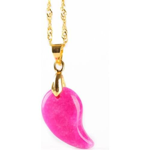 Koraba Root of Life Necklace Pendant Natural Pink Gem Cashew Nut Pendant Chain Necklace