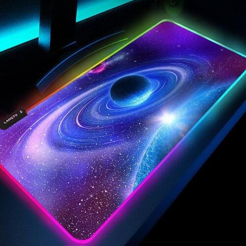 Rgb Mouse Pad Planet Rgb Mousepad Leds for Setup Gamer Accessories Rgb Deskmat Computer Setup Dedales Backlit Mat DropShipping