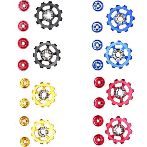 2pcs 11T MTB Aluminum Alloy Bike Bearing Jockey Wheel Rear Derailleur Pulleys Outdoor Bicycle Parts