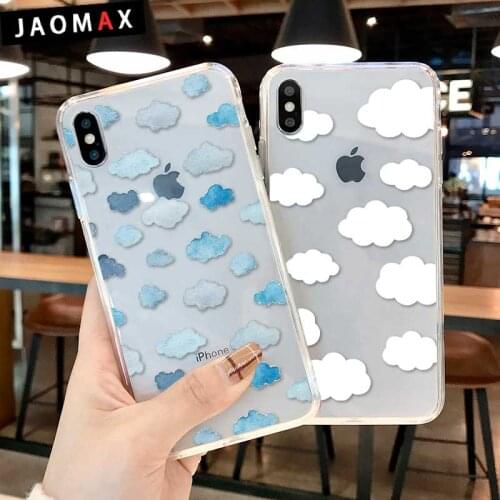 Silicone Transparent Cloud Design Phone Case For iPhone 12 11 Pro XS MAX XR Halloween Cover For iphone 7 8 SE 2020 Soft TPU Case