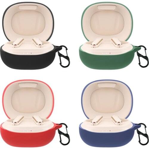 Solid Color Silicone Protective Cover For Anker Soundcore Life P3 Earphone Accessories Charging Case Shell With Hook Carabiner